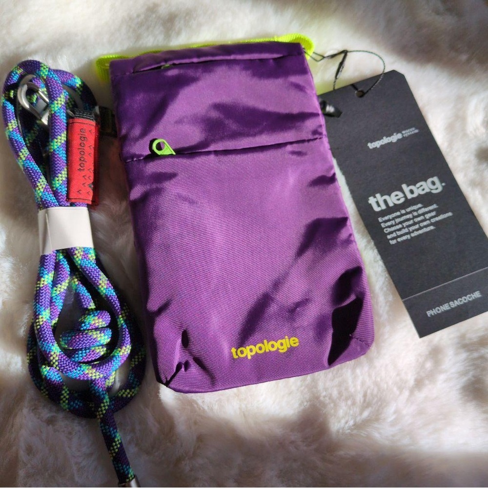 Topologie phone Sacoche crossbody bag in purple with matching Rope